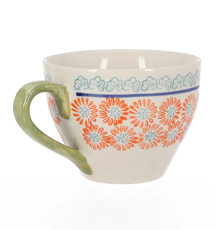 Hot sales chinese tea cup stoneware ceramic handpaint mug coffee cup tea mug  gift mugs