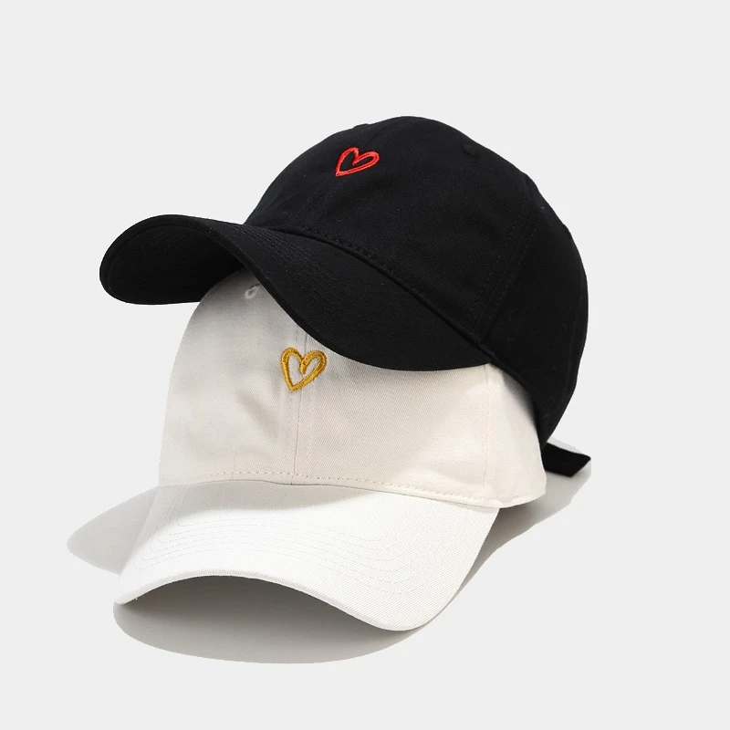 Simple Little Love Embroidery Baseball Cap Show Face Small Korean Version of The Popular Brand Cap Students Lovers Sun Gorras