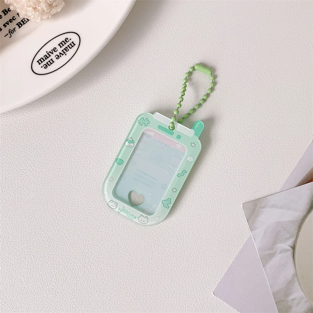 cartoon 1inch ID card acrylic keychains Phone design pendants keyring kpop merchandise