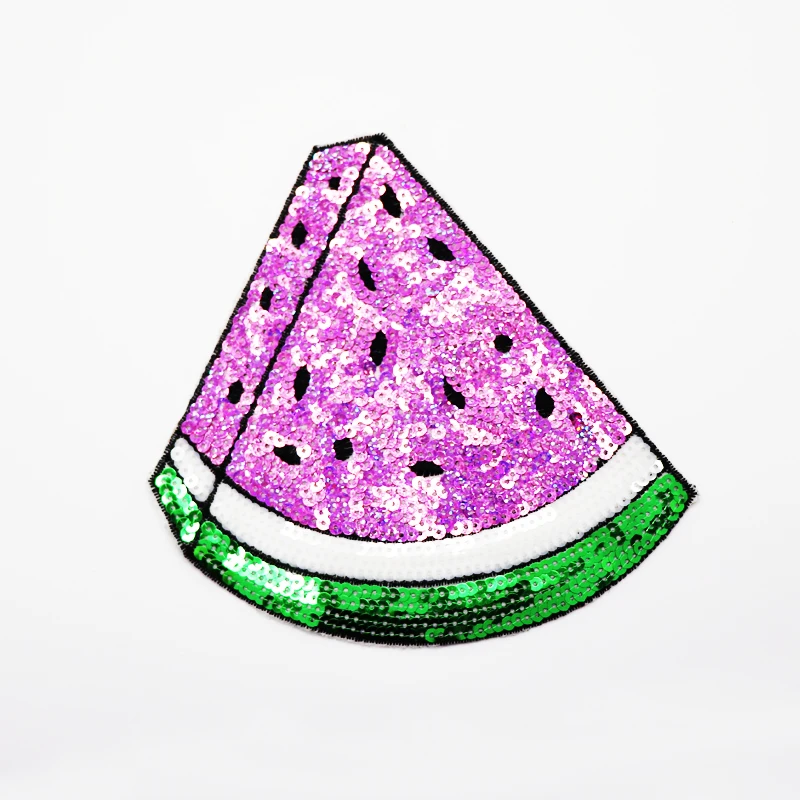 Factory Custom Chenille Patches Custom Ironing Embroidery Chenille Watermelon Sequins Ironing Patches