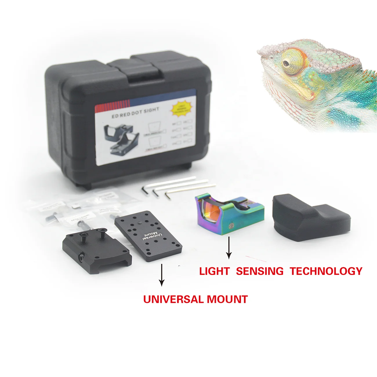 Mini Red Dot Sight Light Sensing Red&Green With Full Markings for Hunting