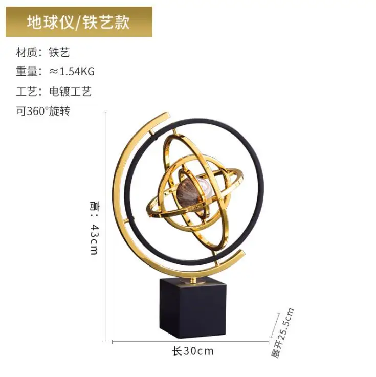 Art Ornaments  crystal iron crafts home decor luxury table Decoration marble decor crafts  tellurian art Christmas gifts