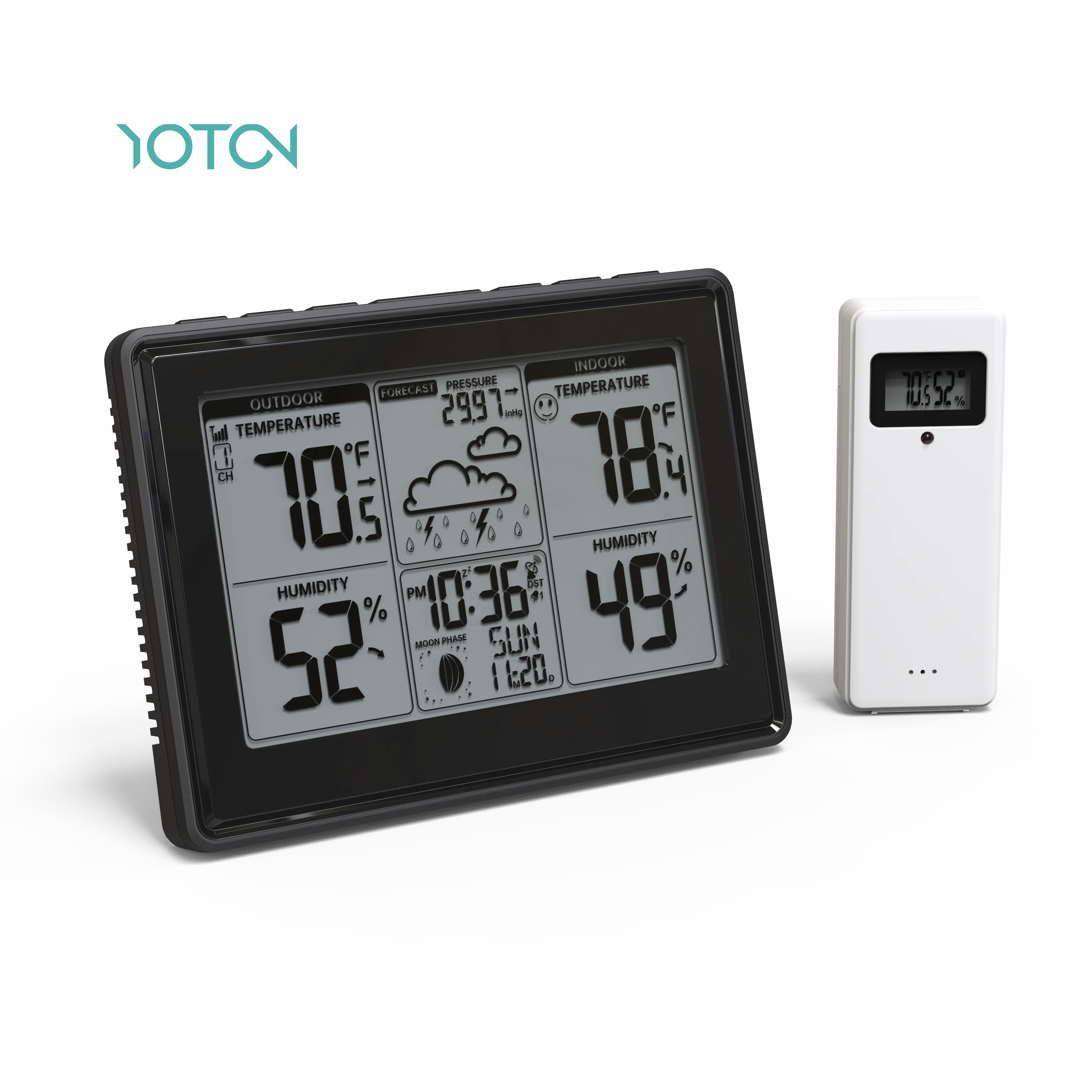 Метеостанция Youton 2024 с белым и черным дисплеем рекламным прогнозом начального уровня календарями