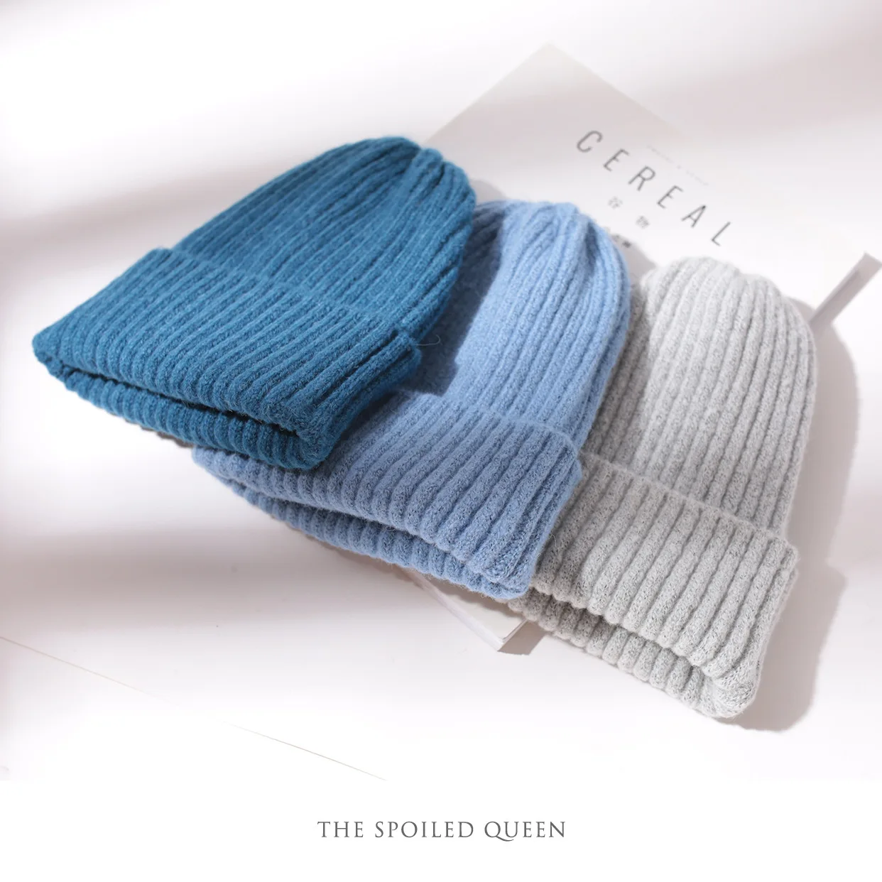 Wholesale Beanies Knitted Hats Autumn Winter Warm Fleece Custom Embroidery Logo Rib Winter Thick Acrylic Knitted Hats