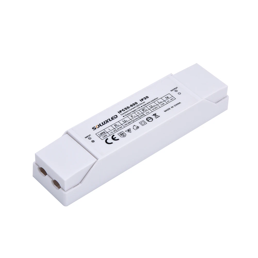 LED Driver 50W 600mA IP20 flicker free ac to dc led transformer for 600x600 panel light