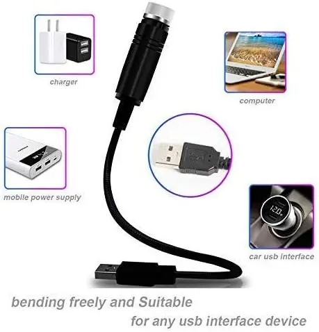 Декоративный мини-светильник с Usb универсальный Романтический светодиодный светильник на крышу автомобиля Звездные ночные светильники проектор атмосферная лампа для украшения комнаты