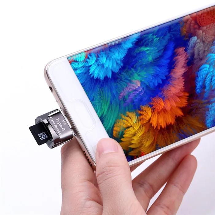 Адаптер OTG с Type C на Micro-SD TF Смарт устройство для чтения карт памяти Samsung Micro USB адаптер Xiaomi