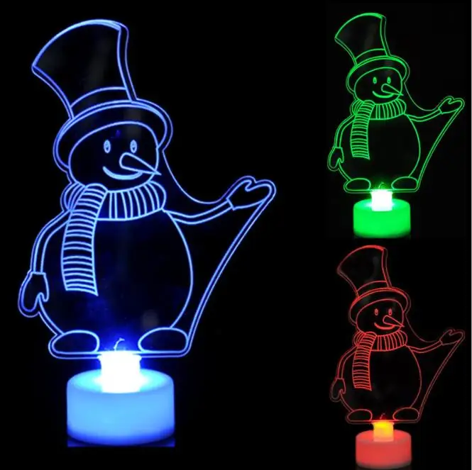 
2020 hot sale LED flashing luminous christmas santa snowman toys 