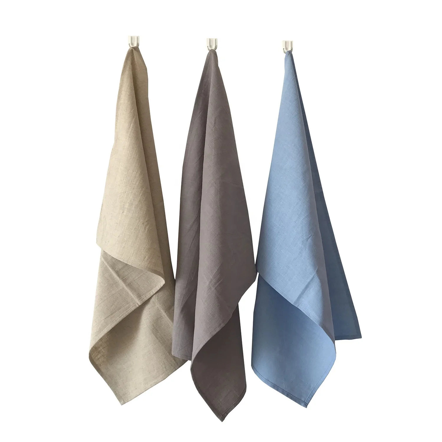 DUOLAI  Wholesale Custom Solid Pure French Linen Hemp Insulated Placemats Tea Towel Cloth Napkins Dish Towels For Kitchen