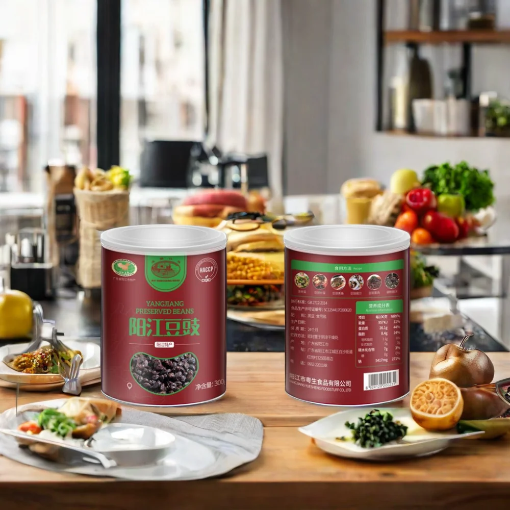 Hot selling Preserved Fermented Soybean dried salted black beans 300g