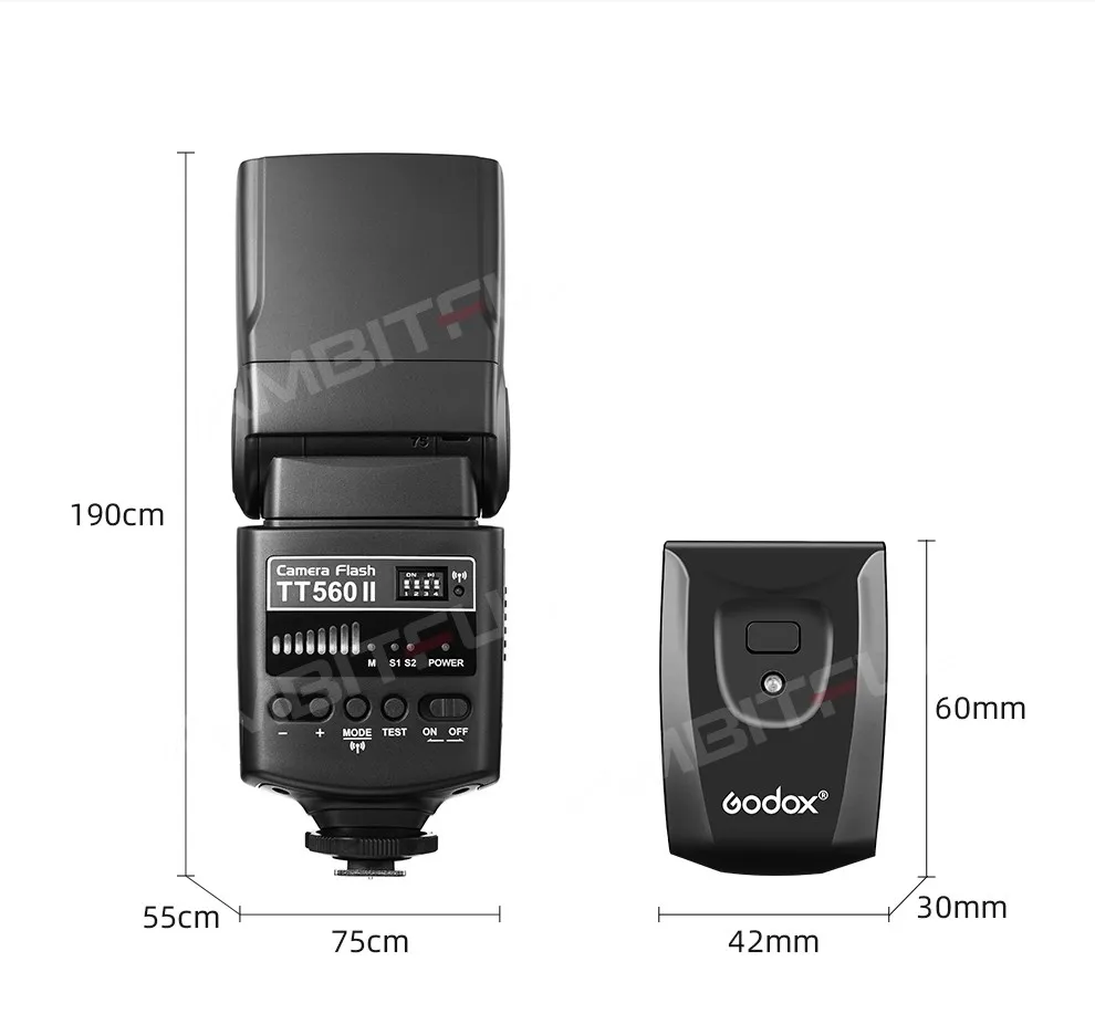 Godox TT560II Thinklite Camera Flash with Build-in 433MHz Wireless Signal for Canon Nikon Sony Pentax Fuji Olympus DSLR Camera
