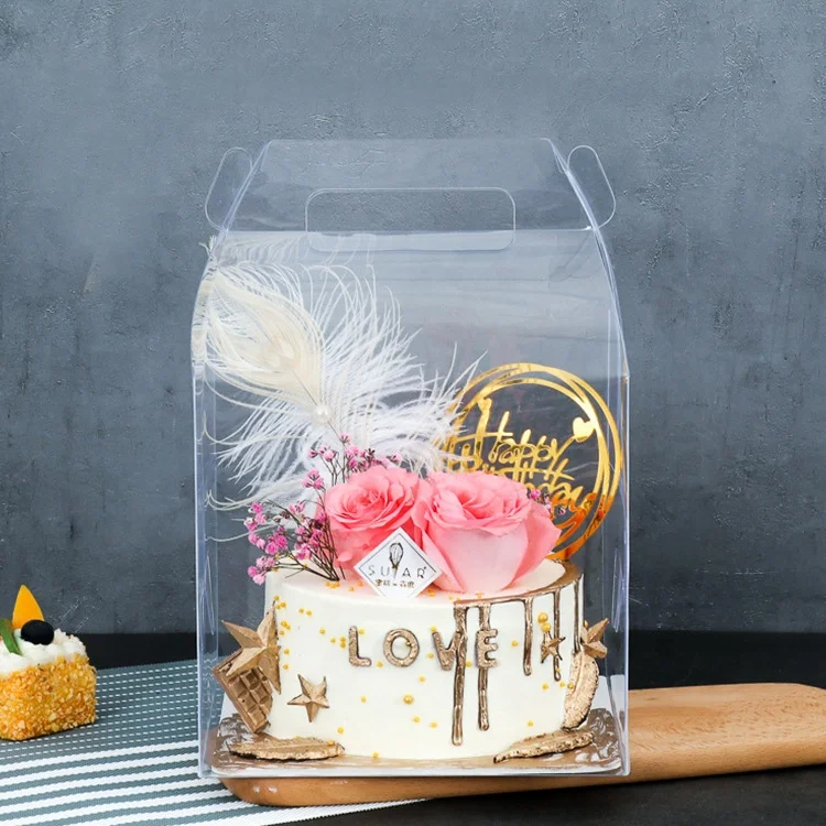Custom Wholesale Transparent Plastic 6 inch Packing Cake Box for Cake