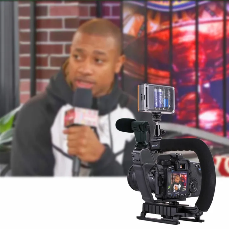  Горячая Распродажа профессиональный ручной стабилизатор для камеры DSLR со светодиодной подсветкой и