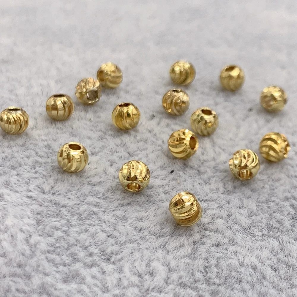 Wholesale High Quality Plated 18k Gold Bead Spacer Metal Beads  For Jewelry Making Accessories