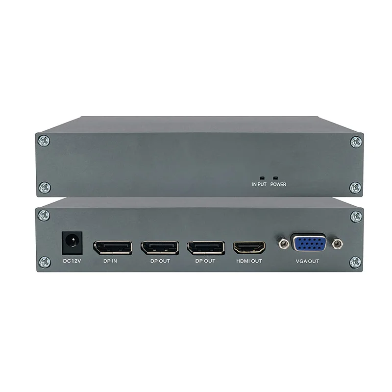 Factory Displayport 4K@60Hz 1.4 Splitter 1X4 1 in 4 out DP to 2 DP HD MI VGA Hybrid Video Splitter Support SST MST