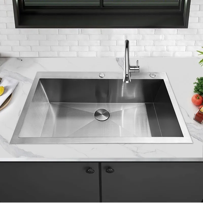 Customized Single Double Bowl 304 Stainless Steel Handmade Kitchen Sinks For Apartment Hotel