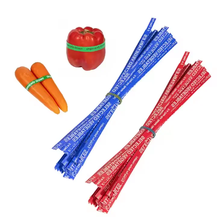 Plastic Vegetable Twist Tie Custom Printed Vegetables package  fresh produce packaging wire tie twist