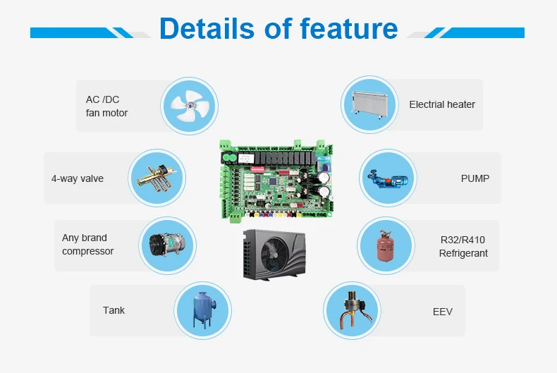 R32 70-85C High Temperature  70-80C High Temperature Radiator Boiler heating Custom DC inverter controller  pcb board