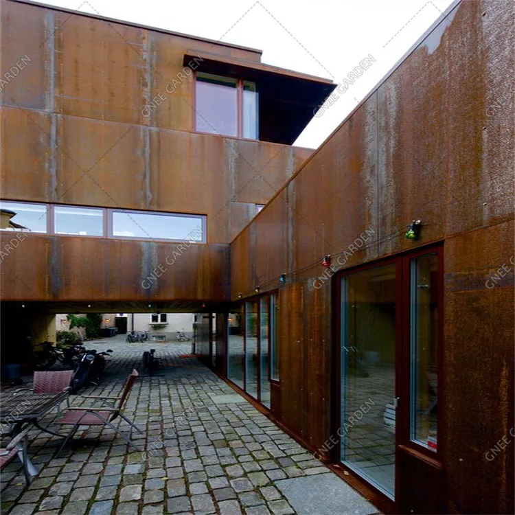 Modern steel cladding design facade curtain wall corten steel sheeting for cladding and fittings
