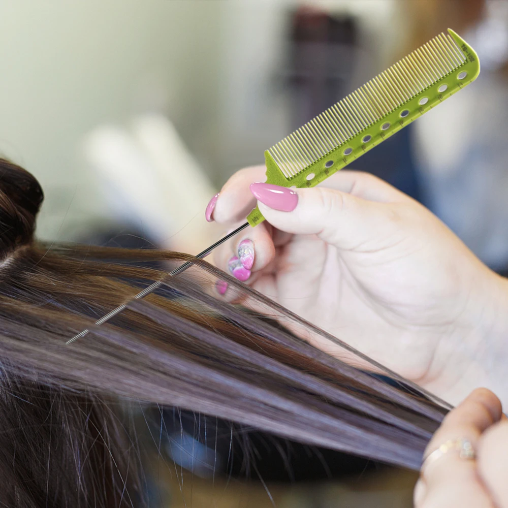 9Pcs Carbon Fiber Professional Heating Comb Straight Hair Comb Salon Hair Styling Hairdressing Rat Tail Comb For Women