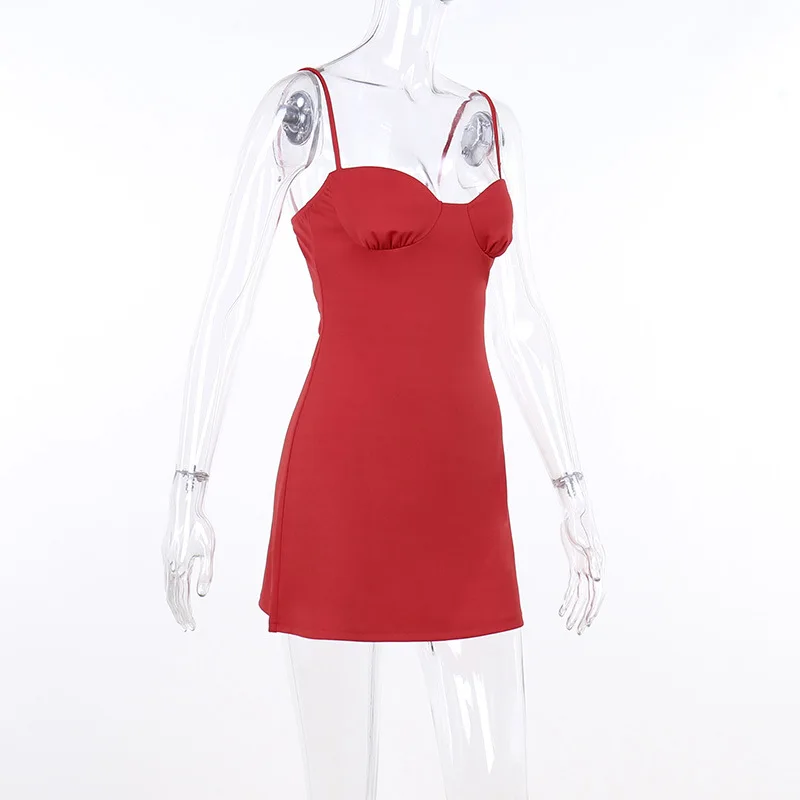 2024 New Trends Hot Bodycon Women Fashion Clothing Designers Factory Oem Custom Red Mini Dress