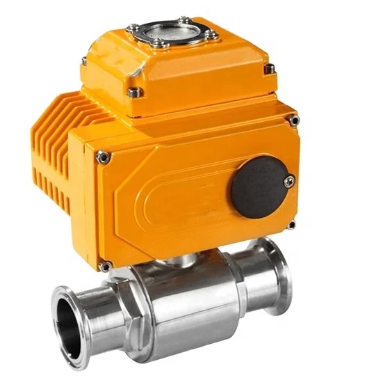 Sanitary SS304 SS316L Actuated Sanitary Ball Valve Electric or Pneumatic