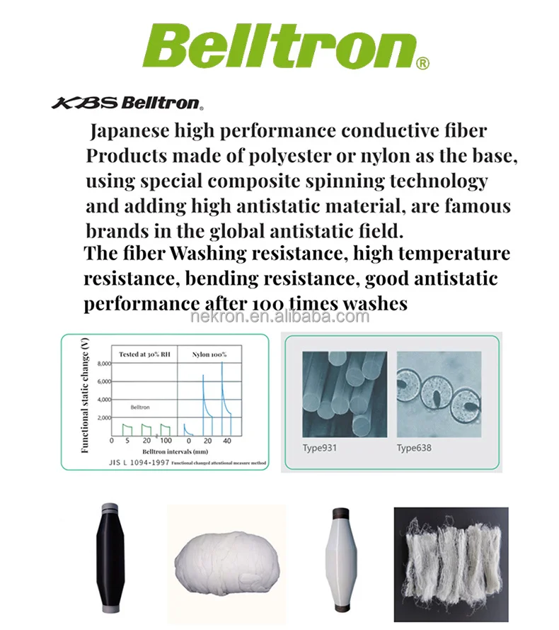 Wholesale Antistatic Yarn Using Japan Belltron Conductive Fiber For Anti-staitic Knitting Sewing Embroidery Weaving Fabric
