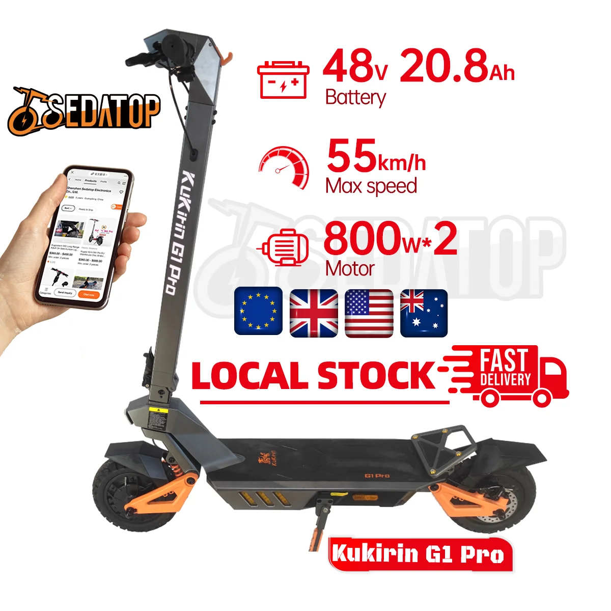EU Warehouse kugoo kukirin Dual Motor monopattino Big Battery 10inch Tyres Pl Stock Kukirin G1 Pro Electric Scooters