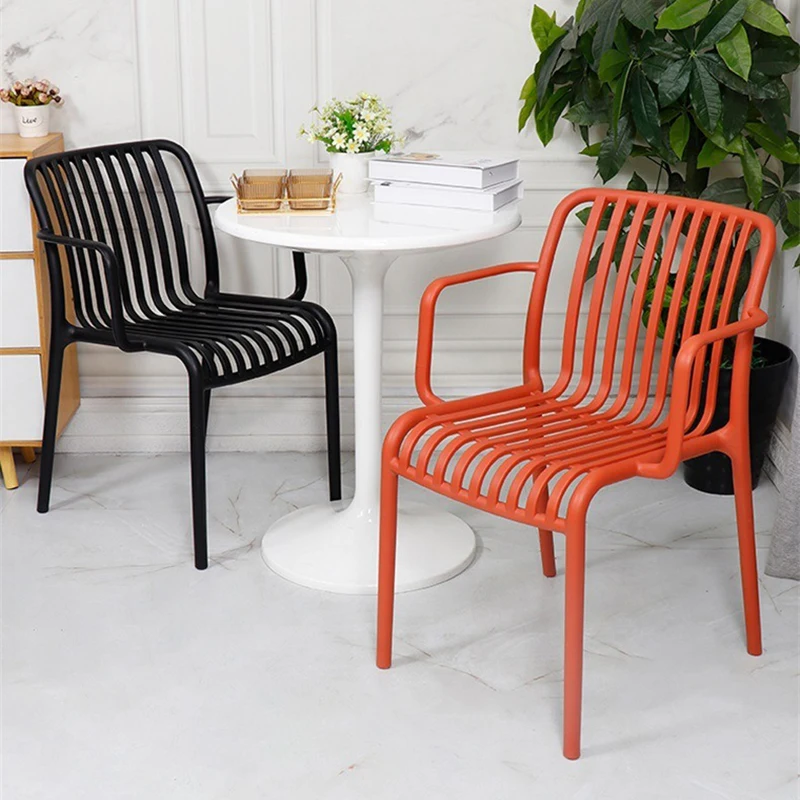Modern Plastic Dining Chairs with Lattice Back & Curved Seat for Home Kitchen Outdoor Side Chairs for Waiting Room & Restaurant