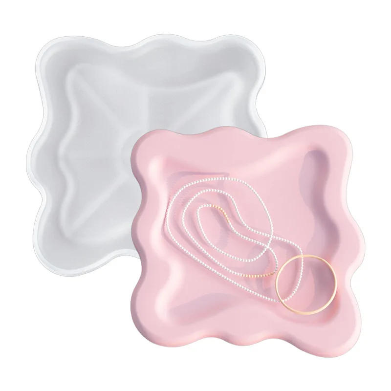 KK306 DIY Polygon Epoxy Resin Casting Mold Table Craft Decoration Cloud Coaster Crystal Silicone Mold Cement Plaster Tray Mould