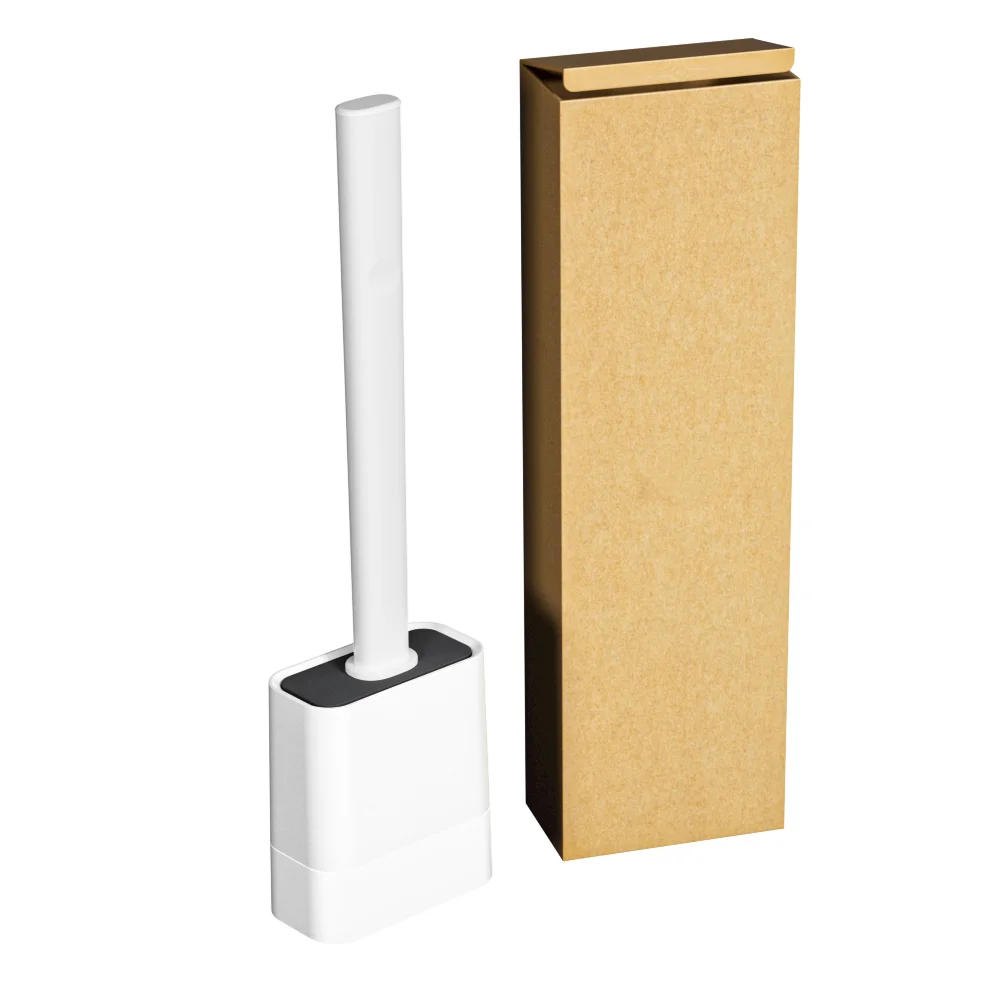 Factory Wholesale Household Toilet Brush Set Soft Flexible Bristles Plastic Handle ABS Wall-Mounted Cleaning Holder