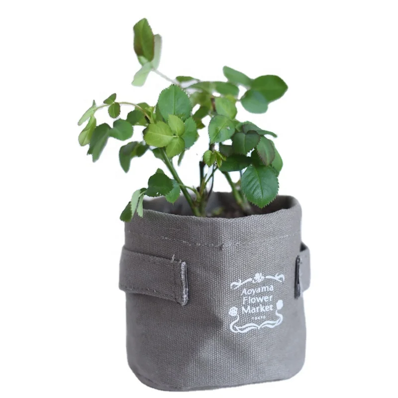 Утолщенный холщовый водонепроницаемый цветочный горшок с надписью и внутренней подкладкой из ПВХ, контейнер для хранения в горшке, Цветочный тканевый цветочный горшок на заказ