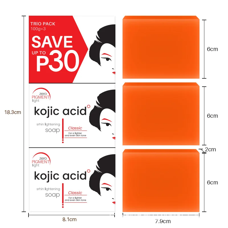Kojic acid soap papaya essential oil cleansing bathing scented