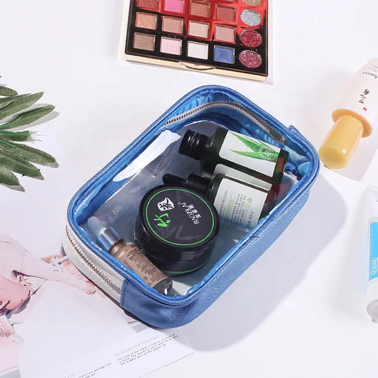 Transparent Beauty Clear Zipper Makeup Pouch Beach PVC Cosmetic Wash Bag Private Label