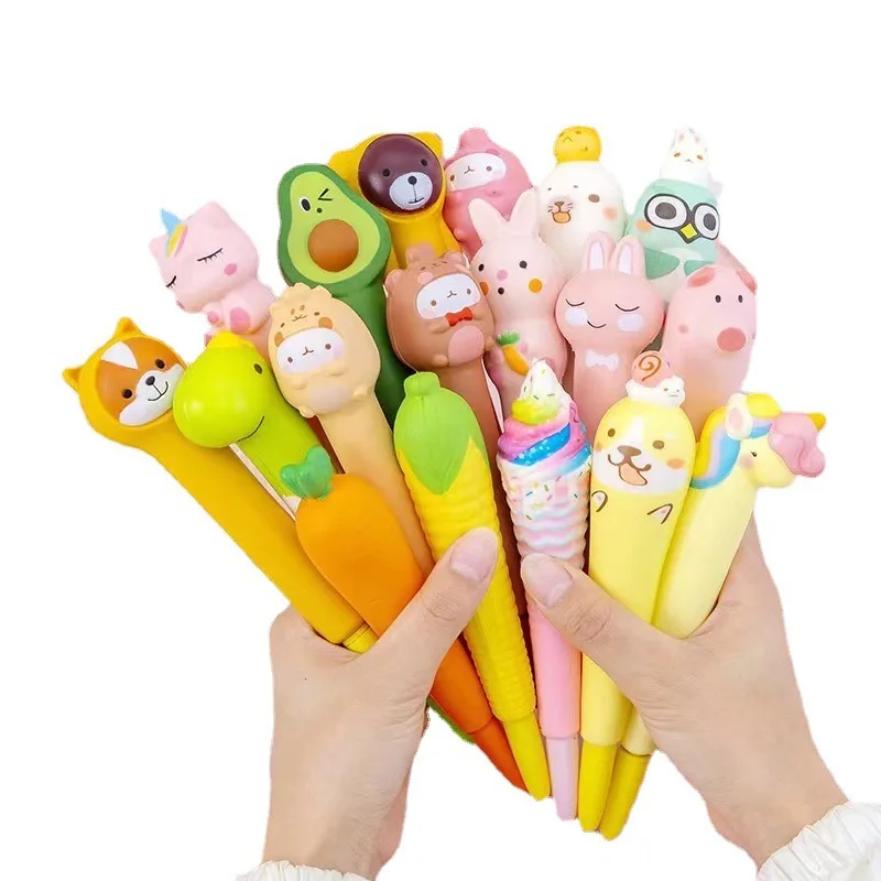 Kawaii Office & School Supplies Children Students Soft Cartoon Decompression 0.5mm Ballpoint Pen