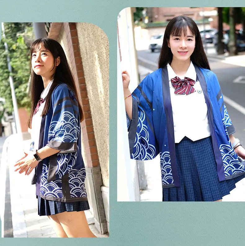 Custom Japanese Samurai Men Asian Clothes Harajuku Cardigan Shirt Haori Women Traditional Yukata Female Print Kimono Pants Set
