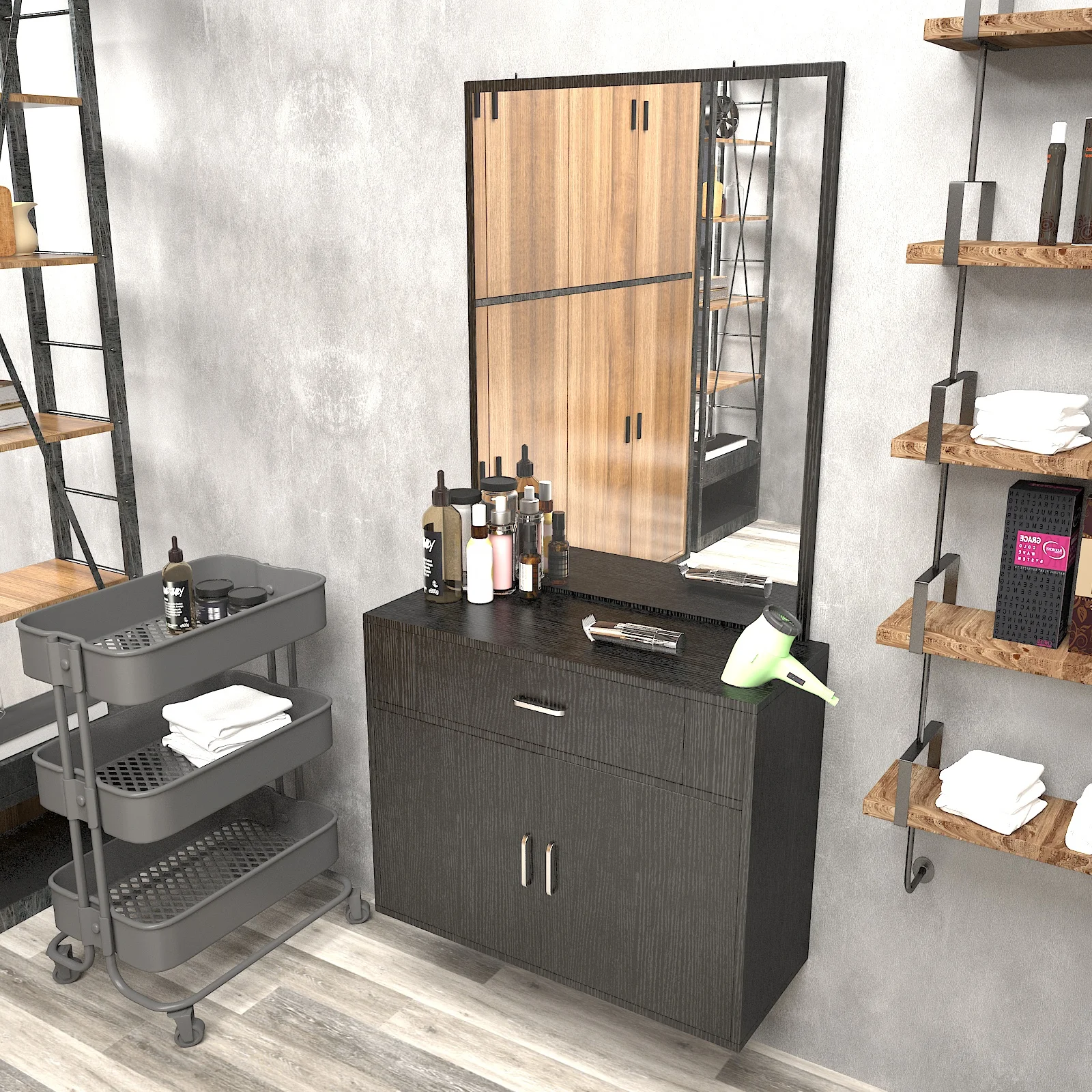 Beauty  Salon  Equipment mesa de manicure  Hairdressing Table  Salon  Furniture  Reception Desk Barber Table