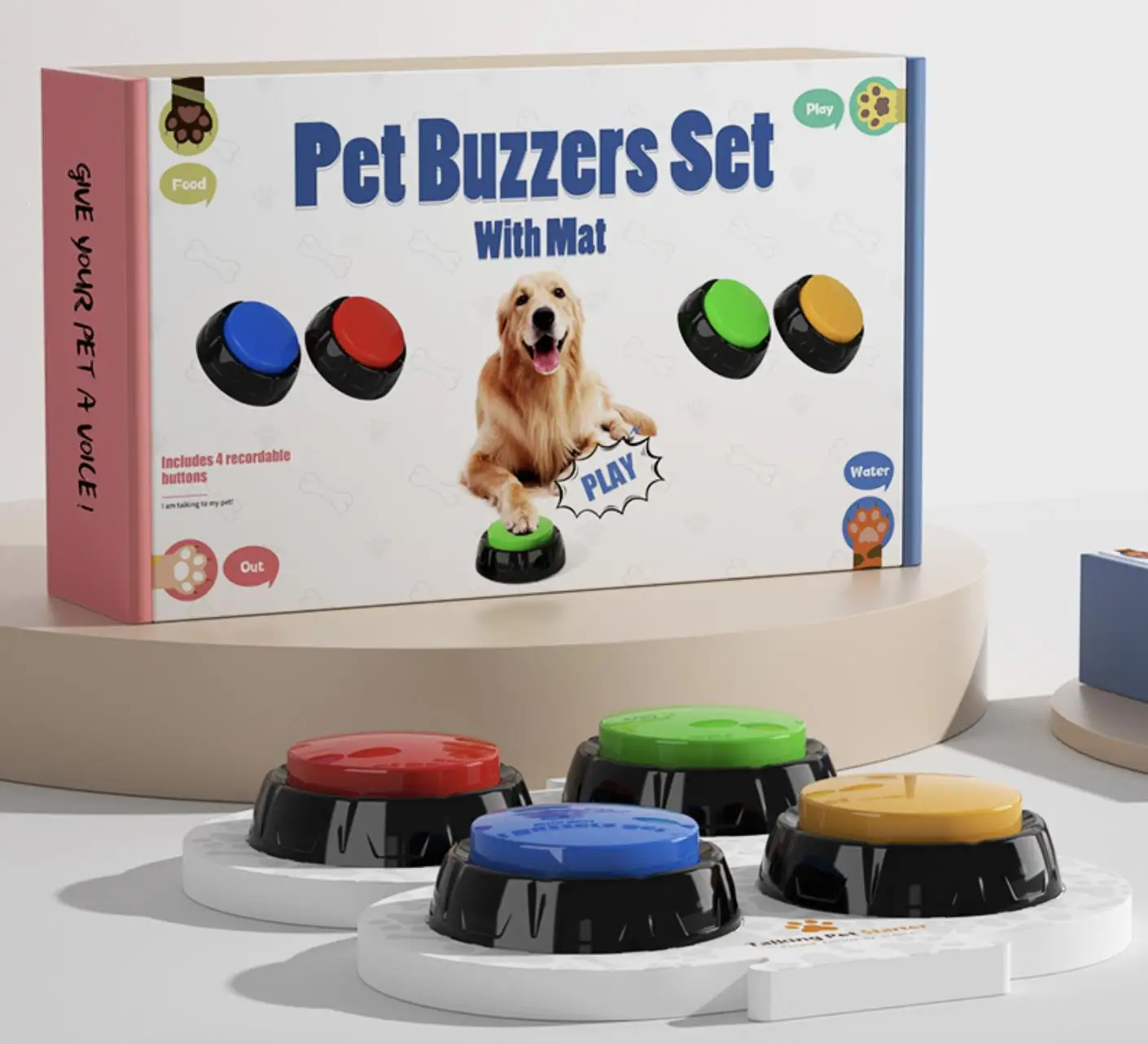 Wholesale Pet Training Products Voice Recording Button 30 Second Record Dog Buttons for Communication Pet Training Buzzer
