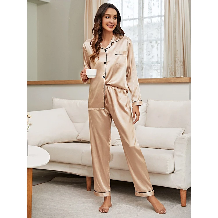 Luxury girls silk pajamas gown Loose fit V neckline resists skin aging 100% mulberry silk designer pajamas
