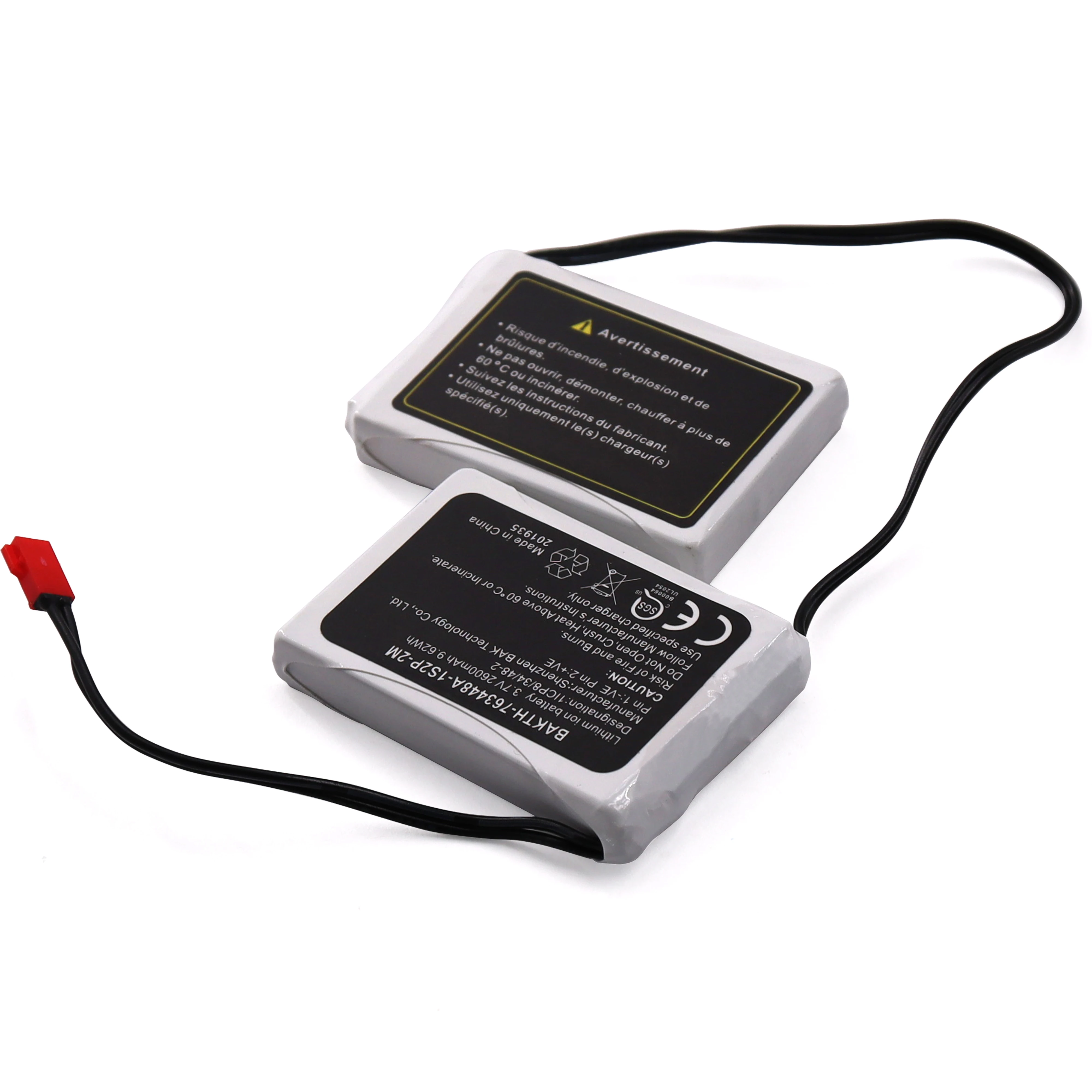 Rechargeable 3.7v 2600mah BAKTH-763448A-1S2P-2M