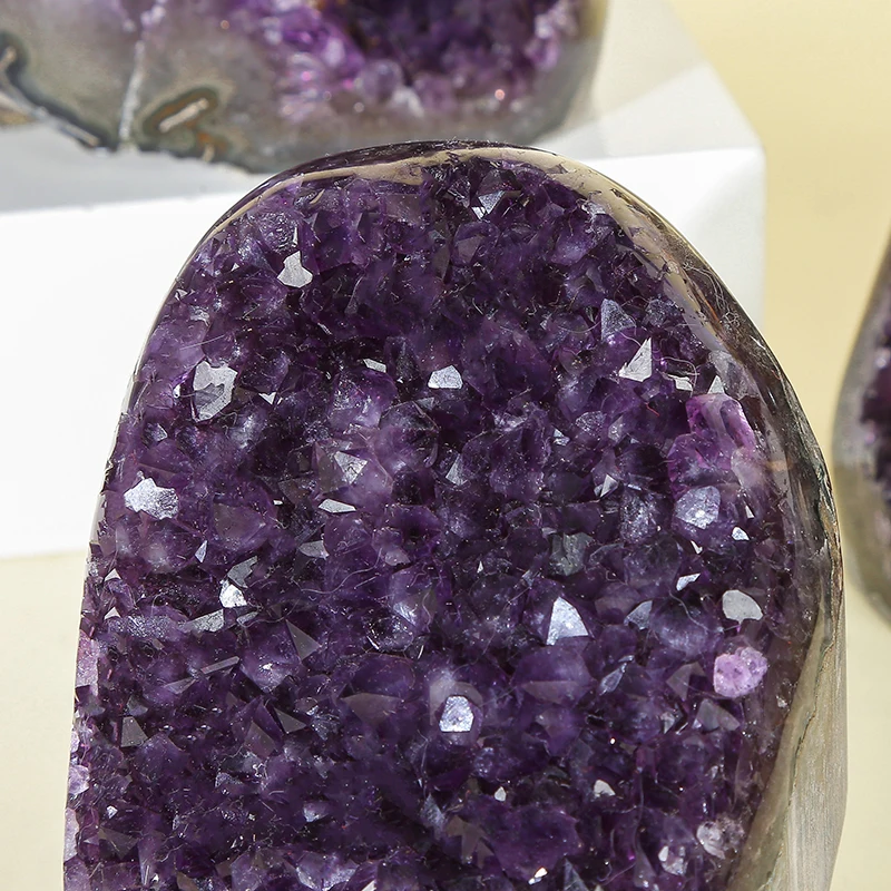 JD GEMS Purple Quartz Cave Raw Stone Mineral Specimen Gemstone Natural Amethyst Cave Cluster Ornament Crafts For Home Office