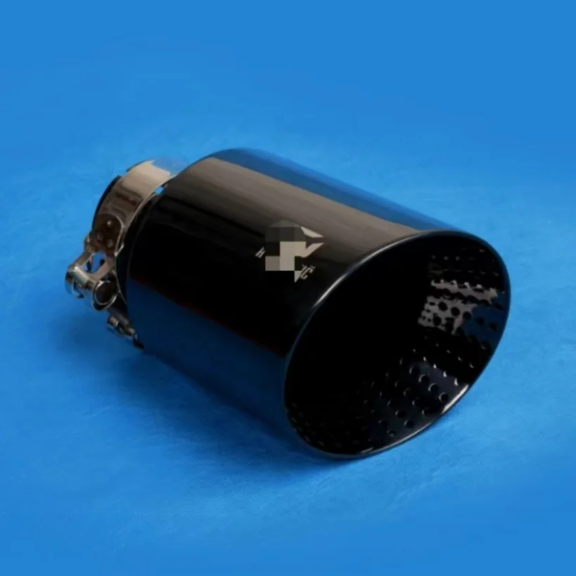 akrapovic style 114mm black Car Universal Inclined Double-layer Mesh Welding Single Round Exhaust Tip Muffler Pipe Exhaust Pipe