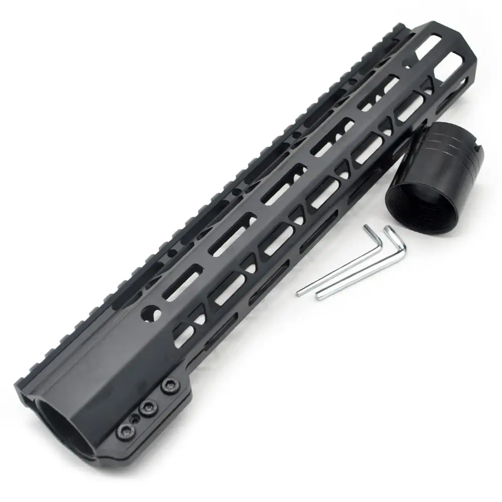 
Aplus New Clamp Style Low profile Black 12 inch .308/7.62 M-LOK Rail System Ultra slim Free Float Handguard fits DPMS 