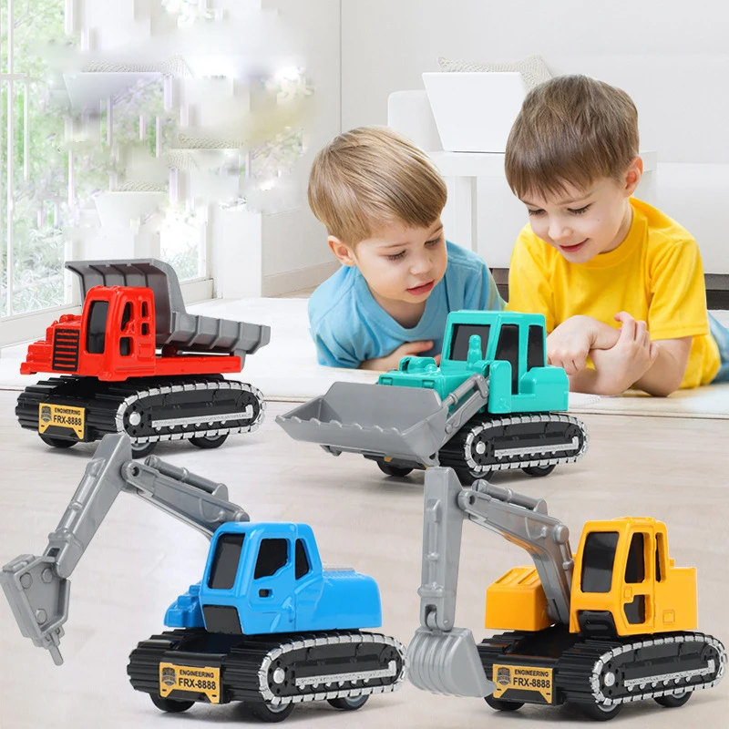 Children 1/64 Mini Friction Alloy Toy Car Metal Fire Engine Engineering Vehicle Toy Friction Alloy Toy Car