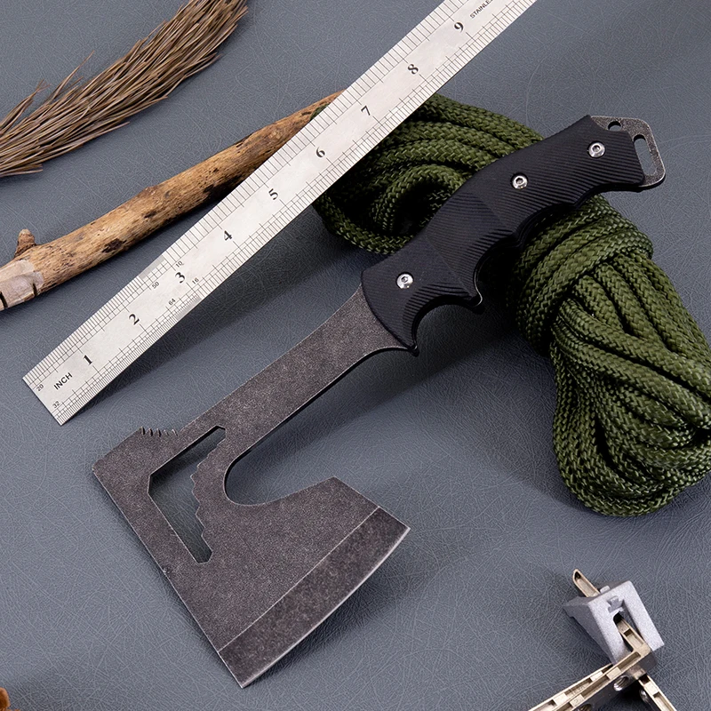Heavy duty TPR handle Stone Wash Tactical Tomahawk Survival Hatchet Tactical Axe Camping Hatchet Ax