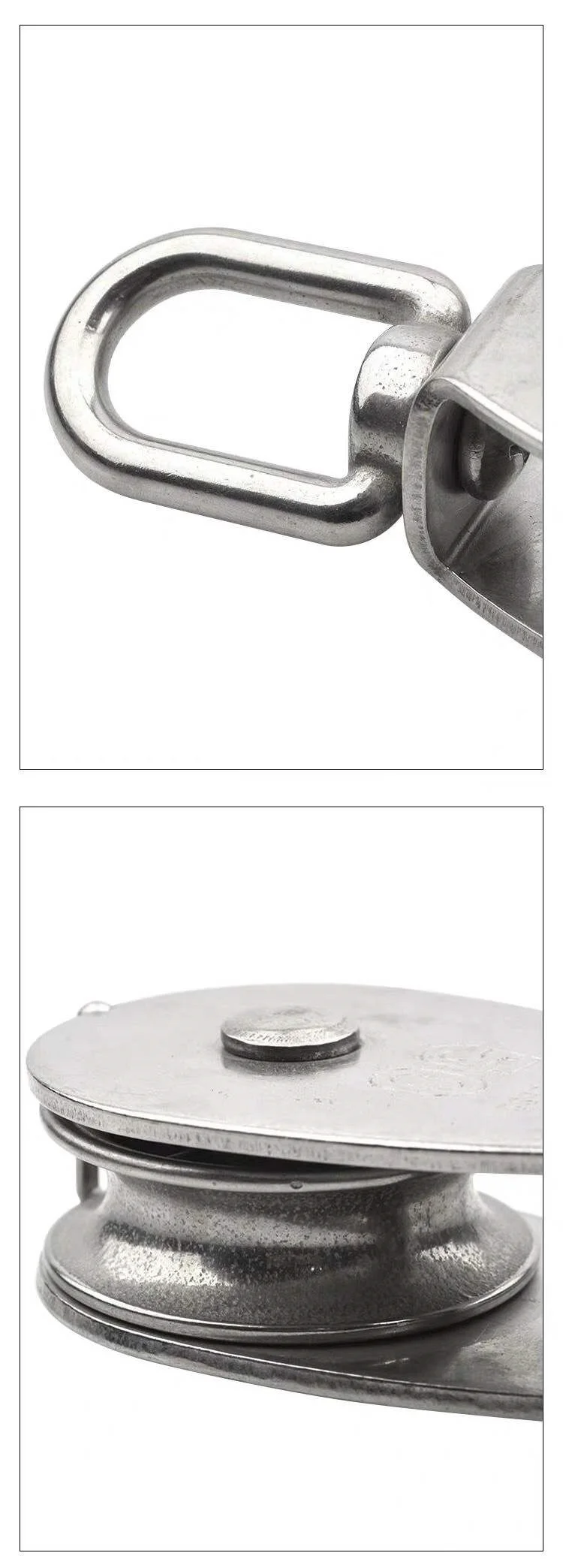 M15 - M100 Stainless Steel 304 Single Eye Swivel Sheave Pulley Block for Wire Rop