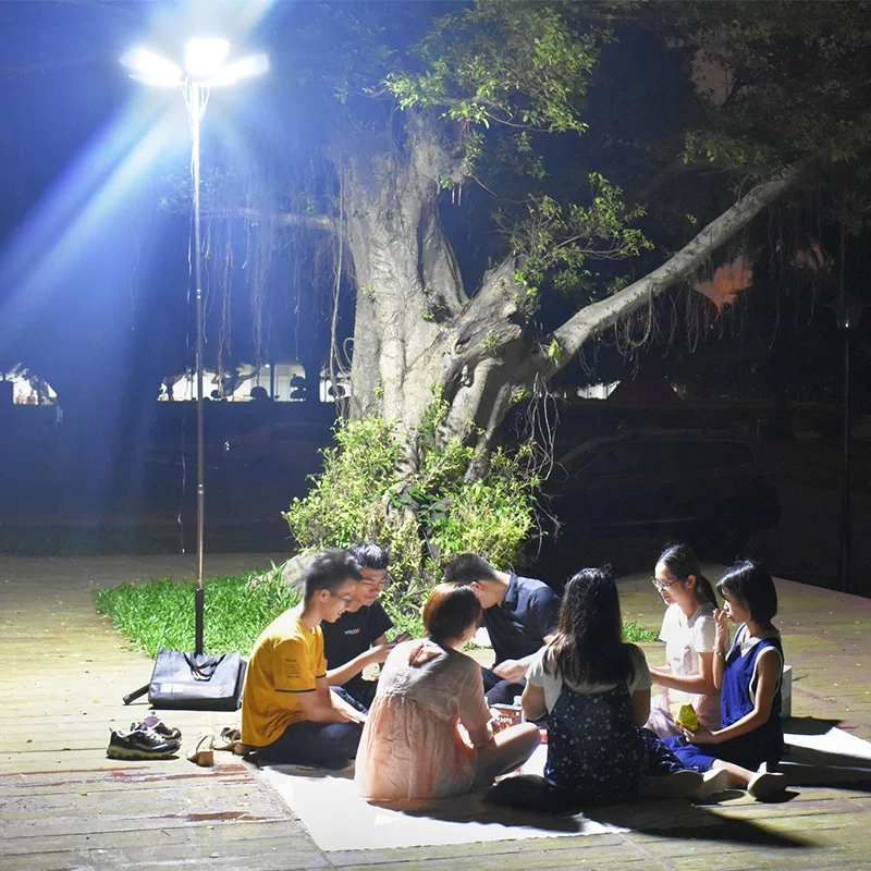  Manufacturer Outdoor Multifunction Lamp DC 12V Telescopic Metal Rod Light Remote Control LED Camping Lantern