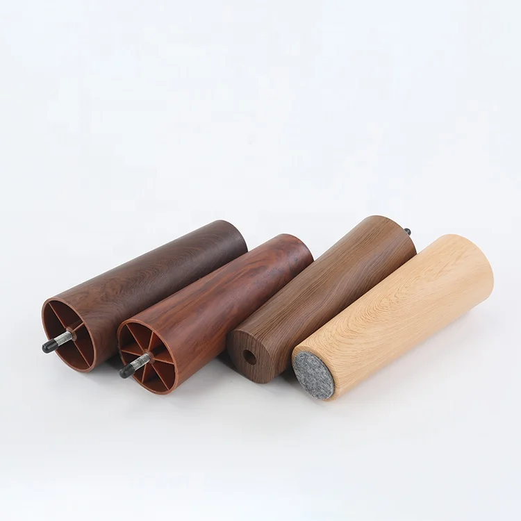Professional manufacturer adjustable multicolor ABS cone imitated wood grain bed legs