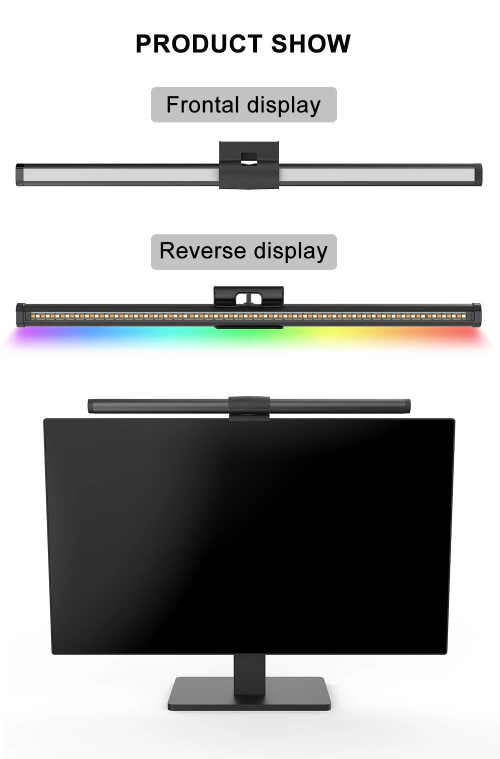USB Rechargeable LED Office Light Modern Laptop Computer Screen Monitor Hanging Lamp with Touch Power Generation for Room Use