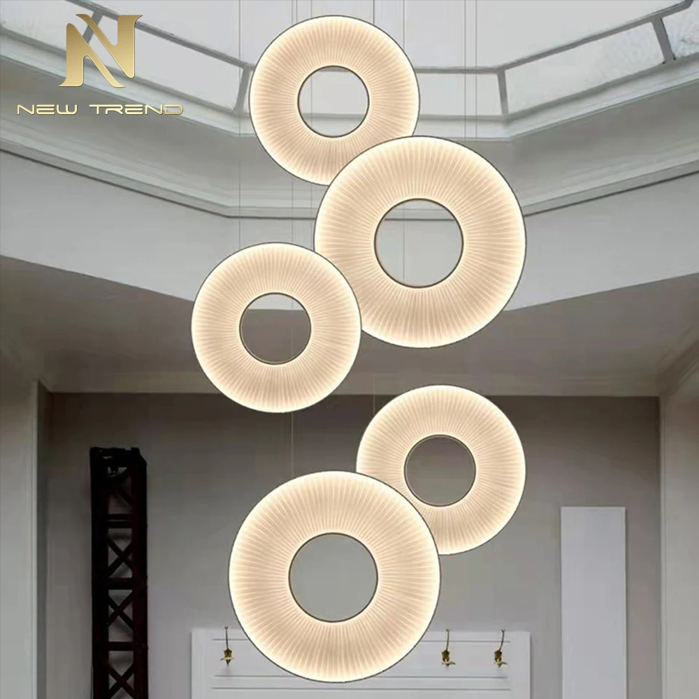 Contemporary Style Indoor Decoration Hanging Fixture Dining Room Living Room Ring LED Pendant Light